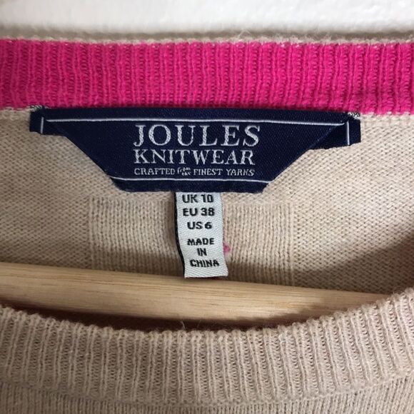 Joules ladies Oat Reindeer Beaded Festive Luxe Sweater top size 6 - Picture 8 of 13